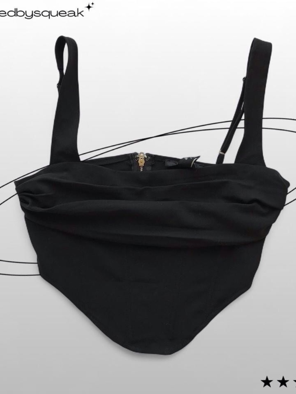 Forever 21 Black Corset Crop Top Medium NWT Y2K Glam Goth Party